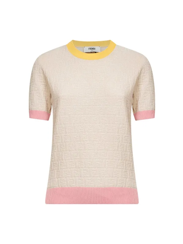 Sweater Ecru Cotton-Silk made by Fendi