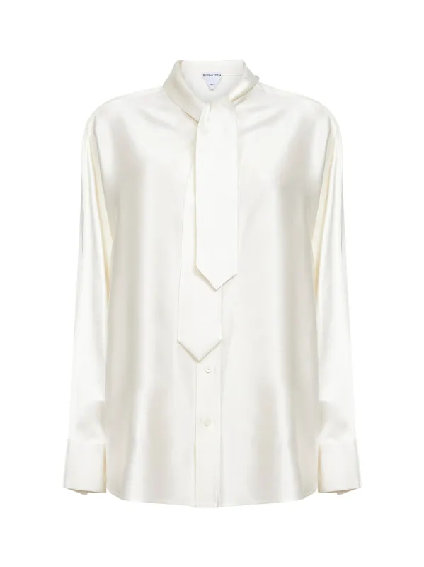 Shirt Oversized Silk Satin Ivory made by Bottega Veneta