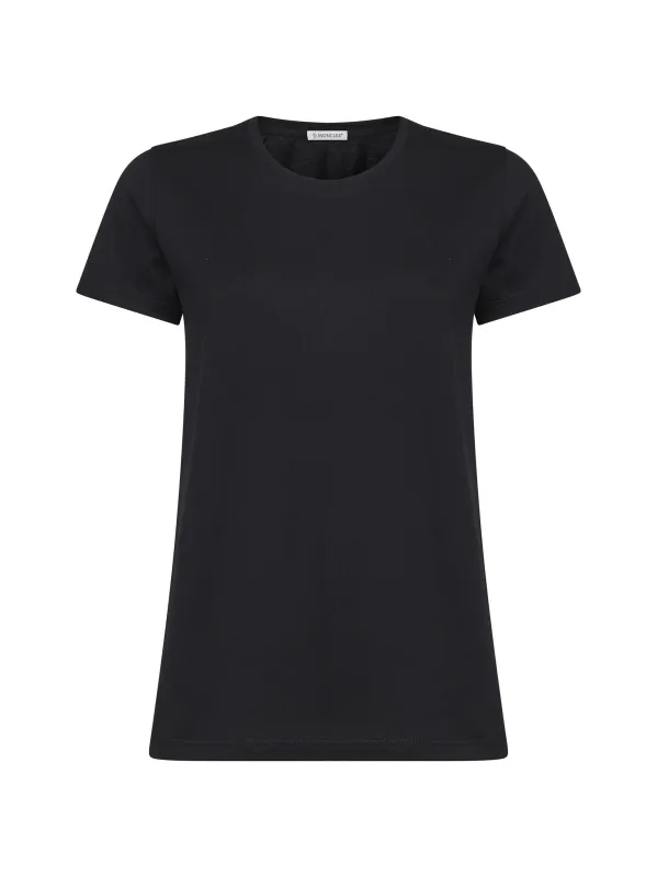 Black Cotton Jersey Logo Patch T-shirt made by Moncler