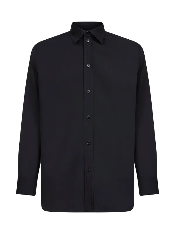 Blue Lightweight Wool Gabardine Shirt made by Jil Sander