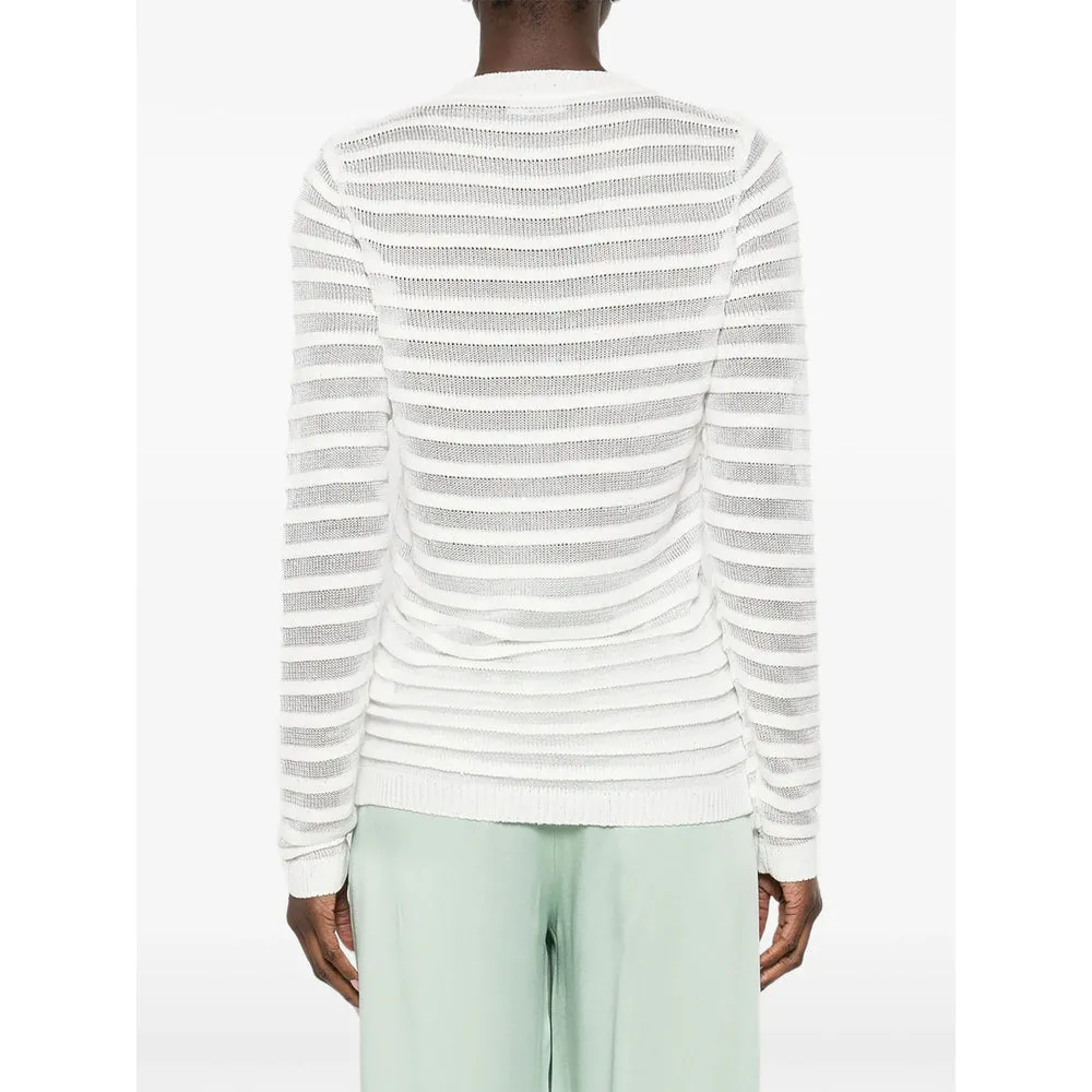 White Ribbed Knit Crew Neck Sweater sold by Lord & Taylor product image thumbnail 4
