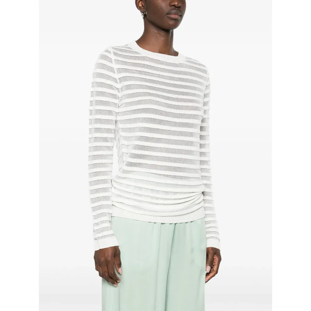 White Ribbed Knit Crew Neck Sweater sold by Lord & Taylor product image thumbnail 5