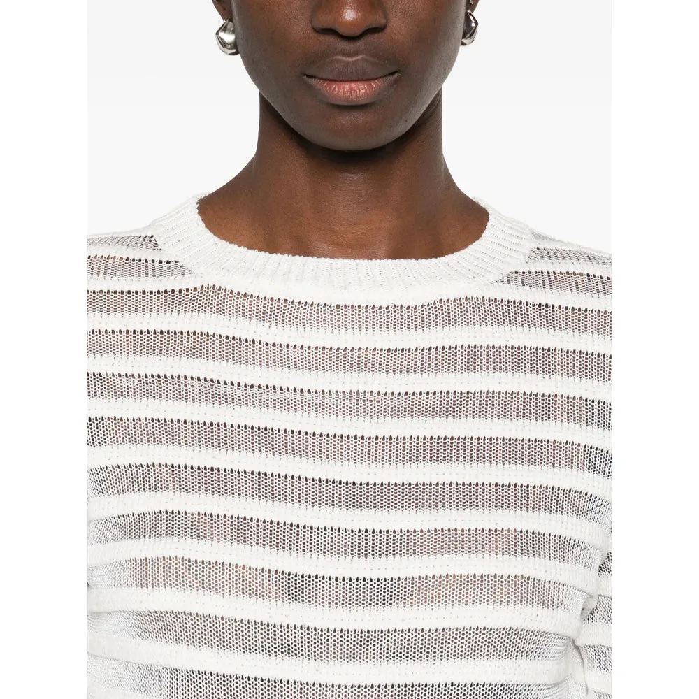 White Ribbed Knit Crew Neck Sweater sold by Lord & Taylor product image thumbnail 2