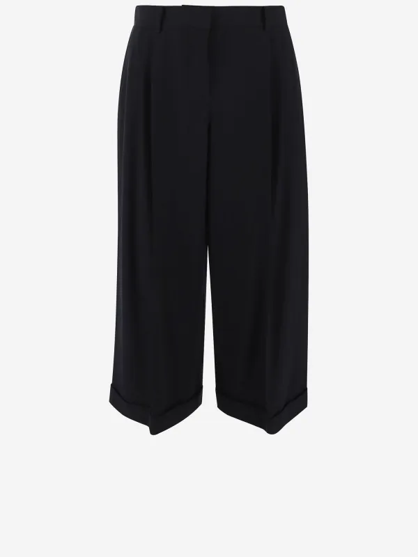 Cropped Trousers Dark Navy made by The Row
