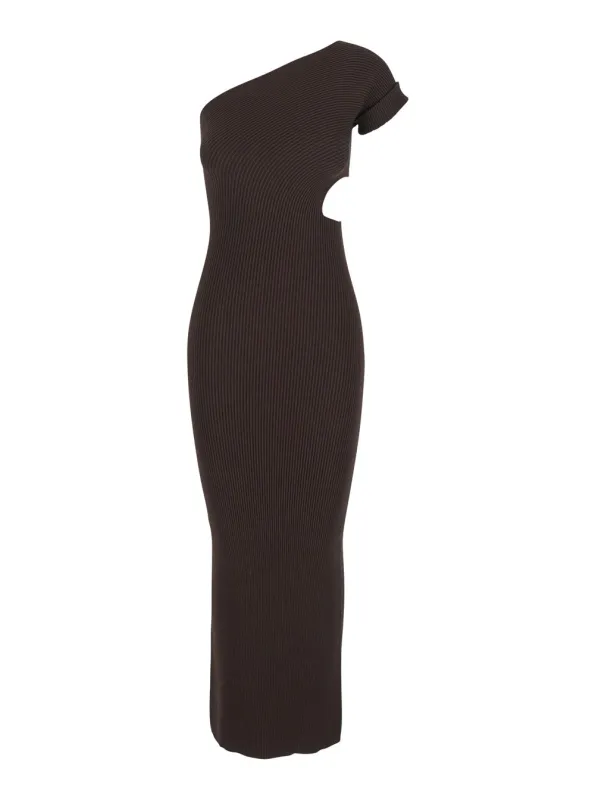 Brown Long Dress with Cut-Out Design made by MaxMara