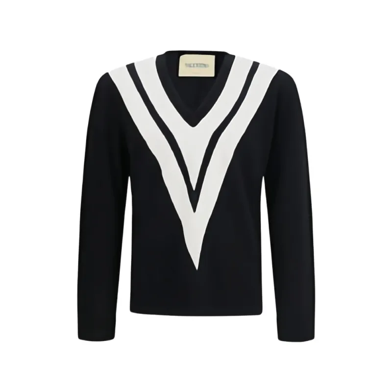 V-neck Sweater Black/White made by Valentino