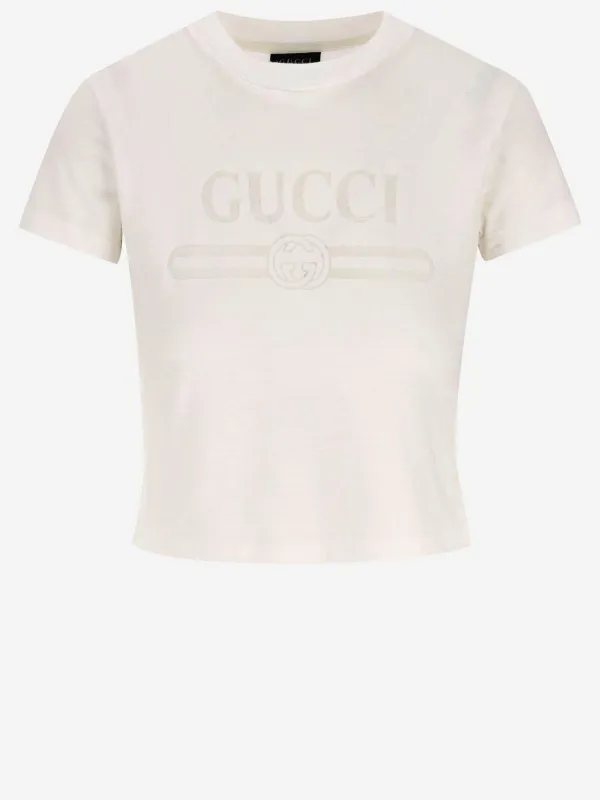 Cotton Blend T-Shirt with Logo made by Gucci