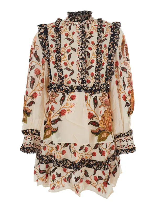 Multicolor Floral Print Ruched Dress made by FARM Rio