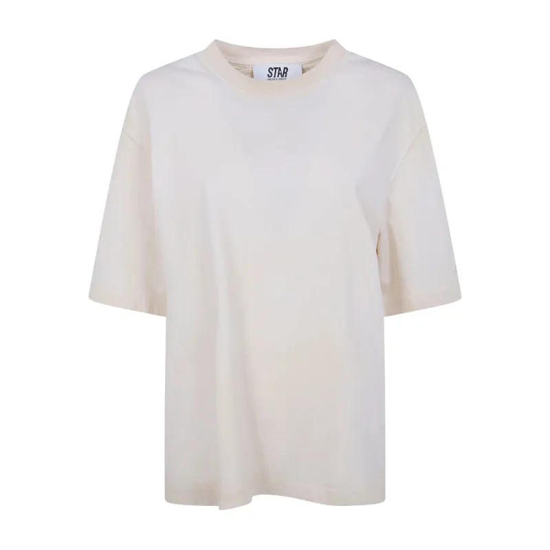 White Round Neck T-Shirt made by Golden Goose