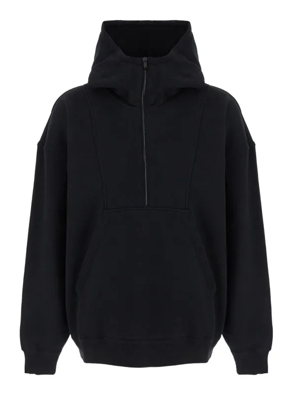 Black Hoodie with Logo Embroidery made by Yves Saint Laurent
