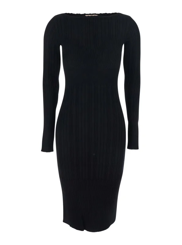 Black Long Dress with Boat Neck made by Twinset