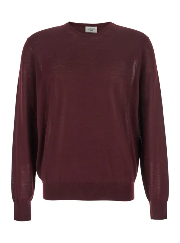 Bordeaux Crewneck Sweater in Cashmere made by Yves Saint Laurent