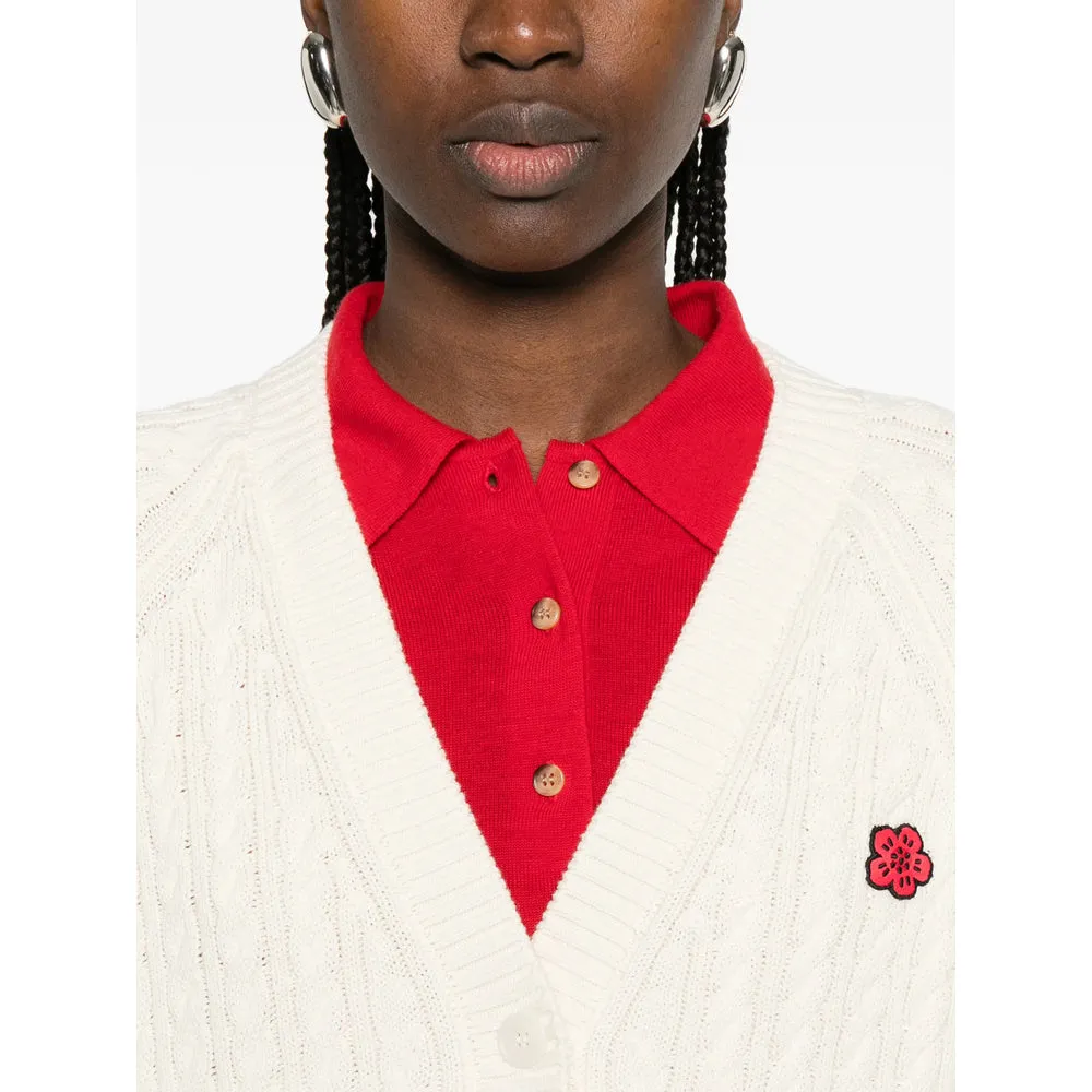 Beige Flower Appliqué Cable-Knit Sweater sold by Lord & Taylor product image thumbnail 3
