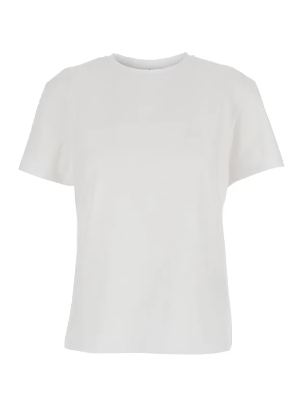 White Crewneck T-Shirt with Logo Patch made by Acne Studios