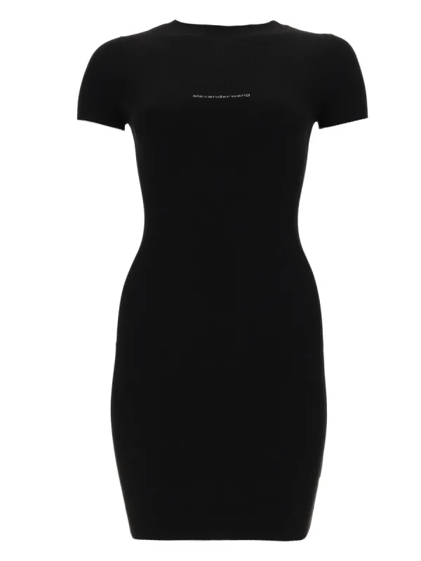 Mini Dress With Logo Black made by Alexander Wang