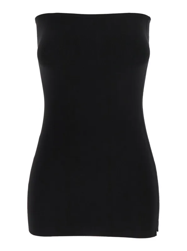 Black Off-Shoulder Fitted Top made by Toteme