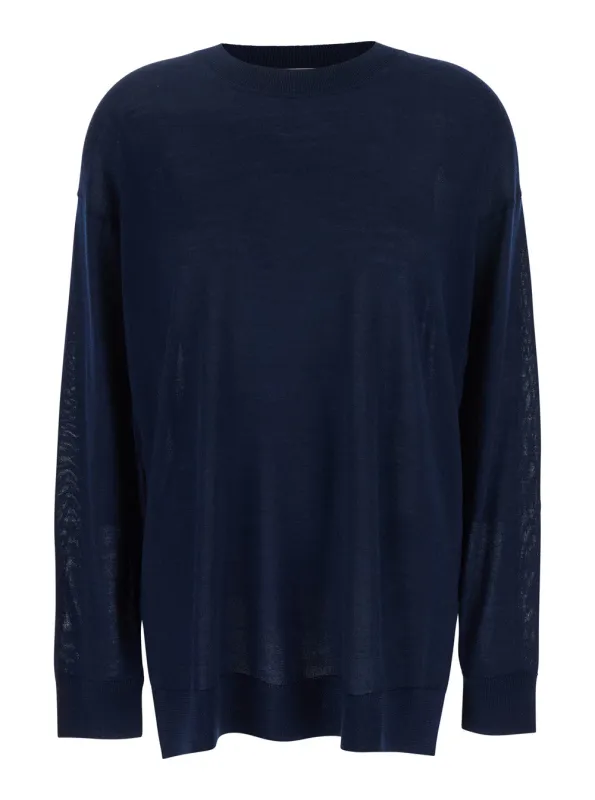 Blue Long-Sleeved Crewneck Sweater made by P.A.R.O.S.H.