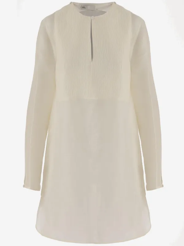 Ivory Linen and Silk Dress made by Tory Burch