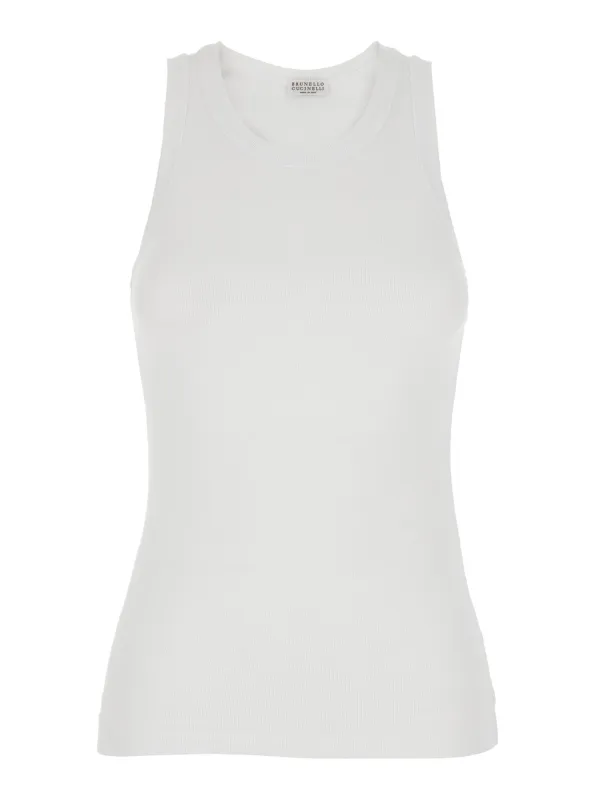 Crew Neck Top White made by Brunello Cucinelli