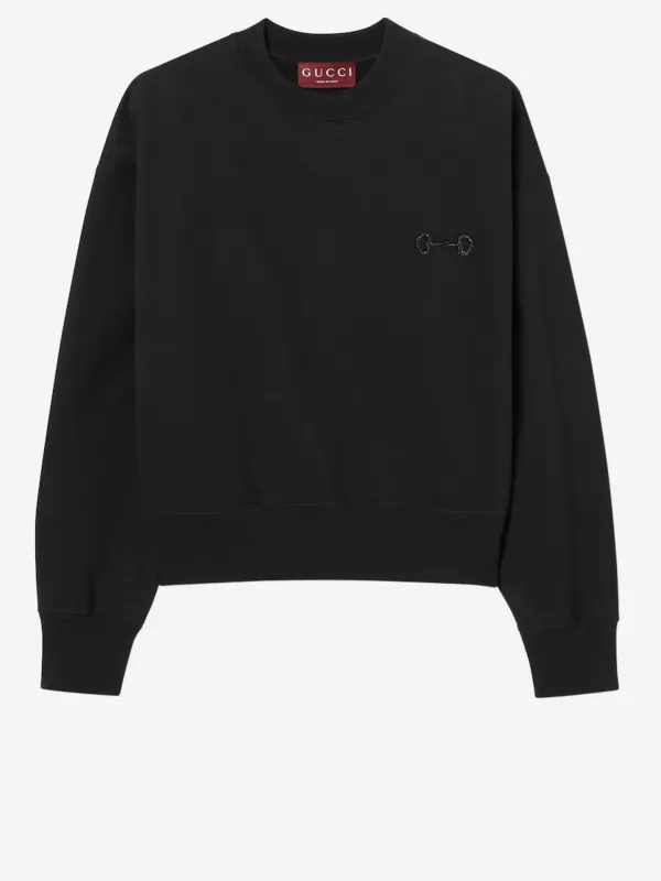Cotton Sweatshirt with Embroidered Logo made by Gucci