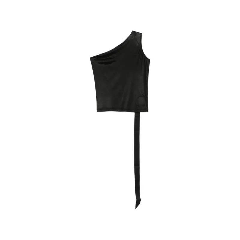 One-Shoulder Tank Top Black made by Rick Owens