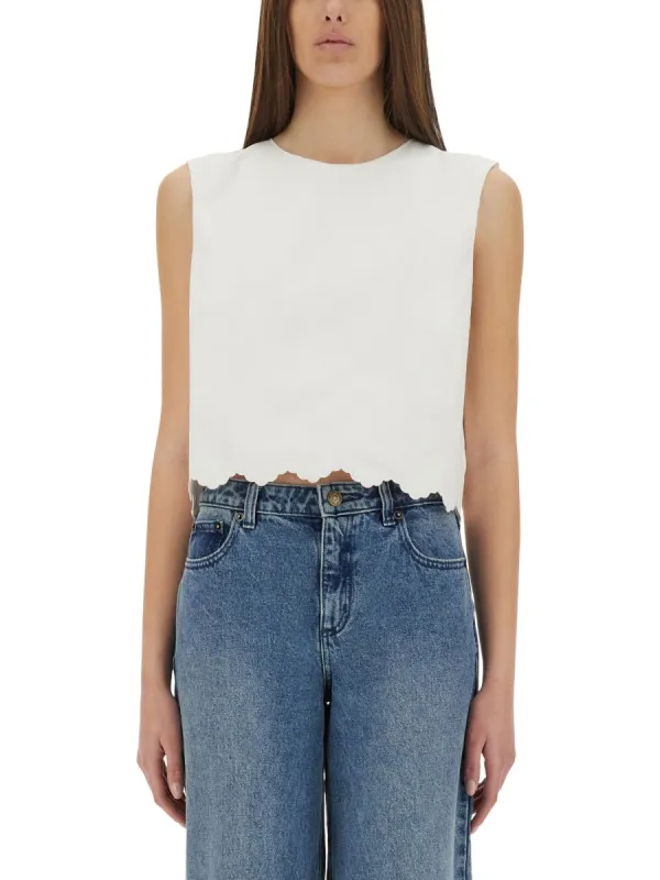 Cropped Cotton Poplin Top made by Lord & Taylor