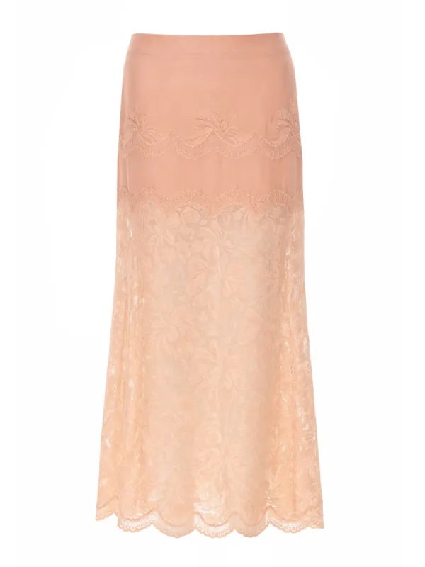 Skirt Midi Lace Pink made by Rabanne