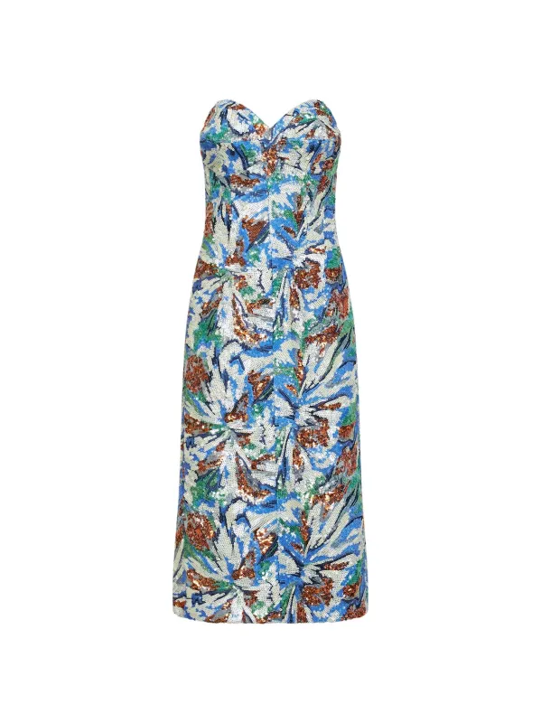 Midi Dress Multicolour Sequin Embroidery made by Rabanne