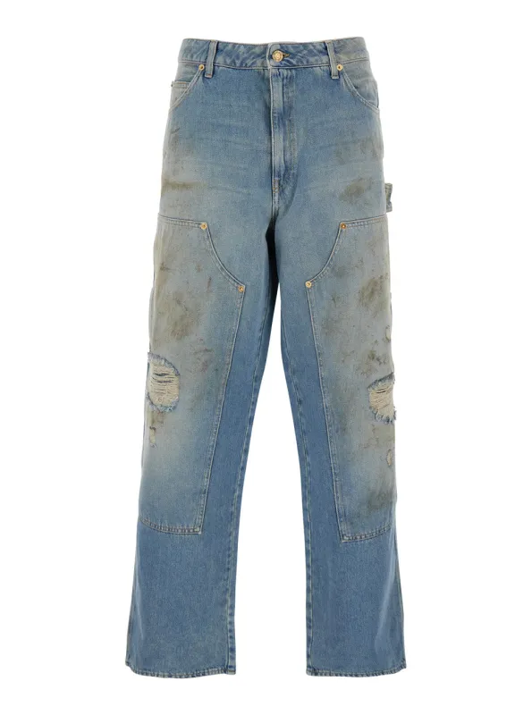 Light Blue Jeans with Ripped Details made by Golden Goose
