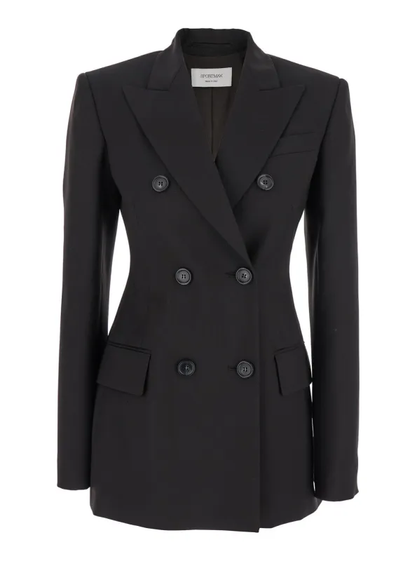 Brown Double-Breasted Wool Jacket made by Sportmax