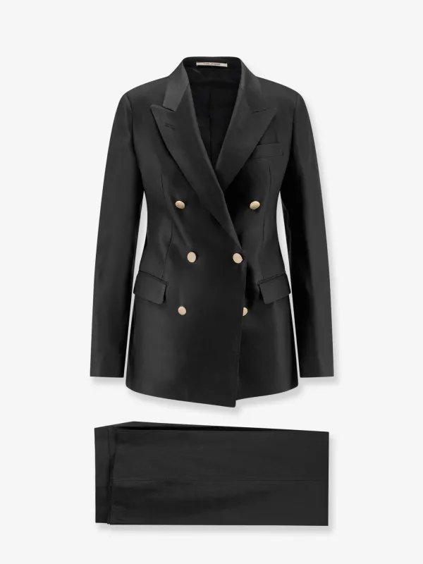 Suit Parigi Linen-Blend Black made by Tagliatore