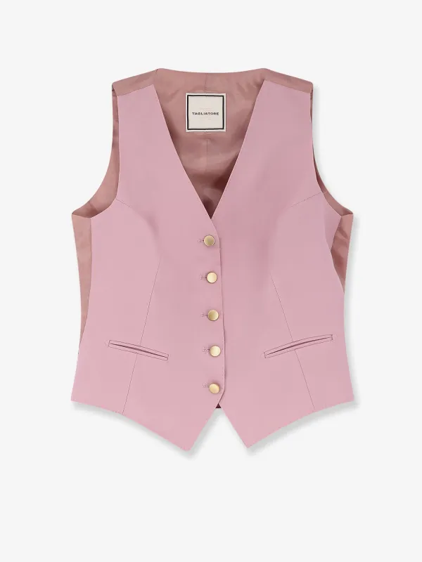 Vest Virgin Wool Pink made by Tagliatore
