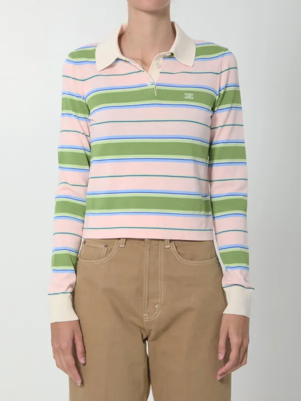 STRIPED COTTON POLO SHIRT made by Celine