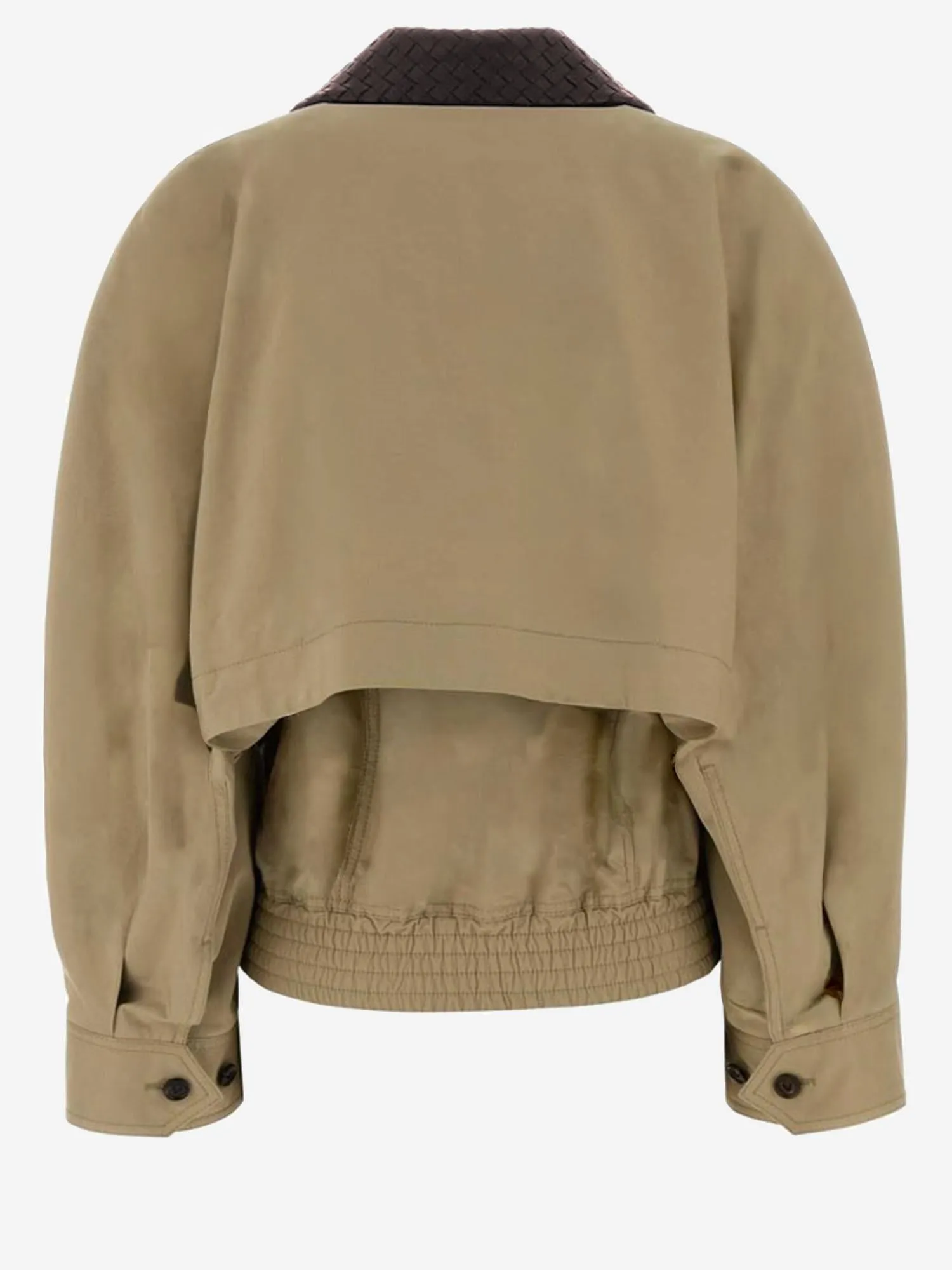 Jacket with Leather Collar, Cotton Beige sold by Lord & Taylor product image thumbnail 2