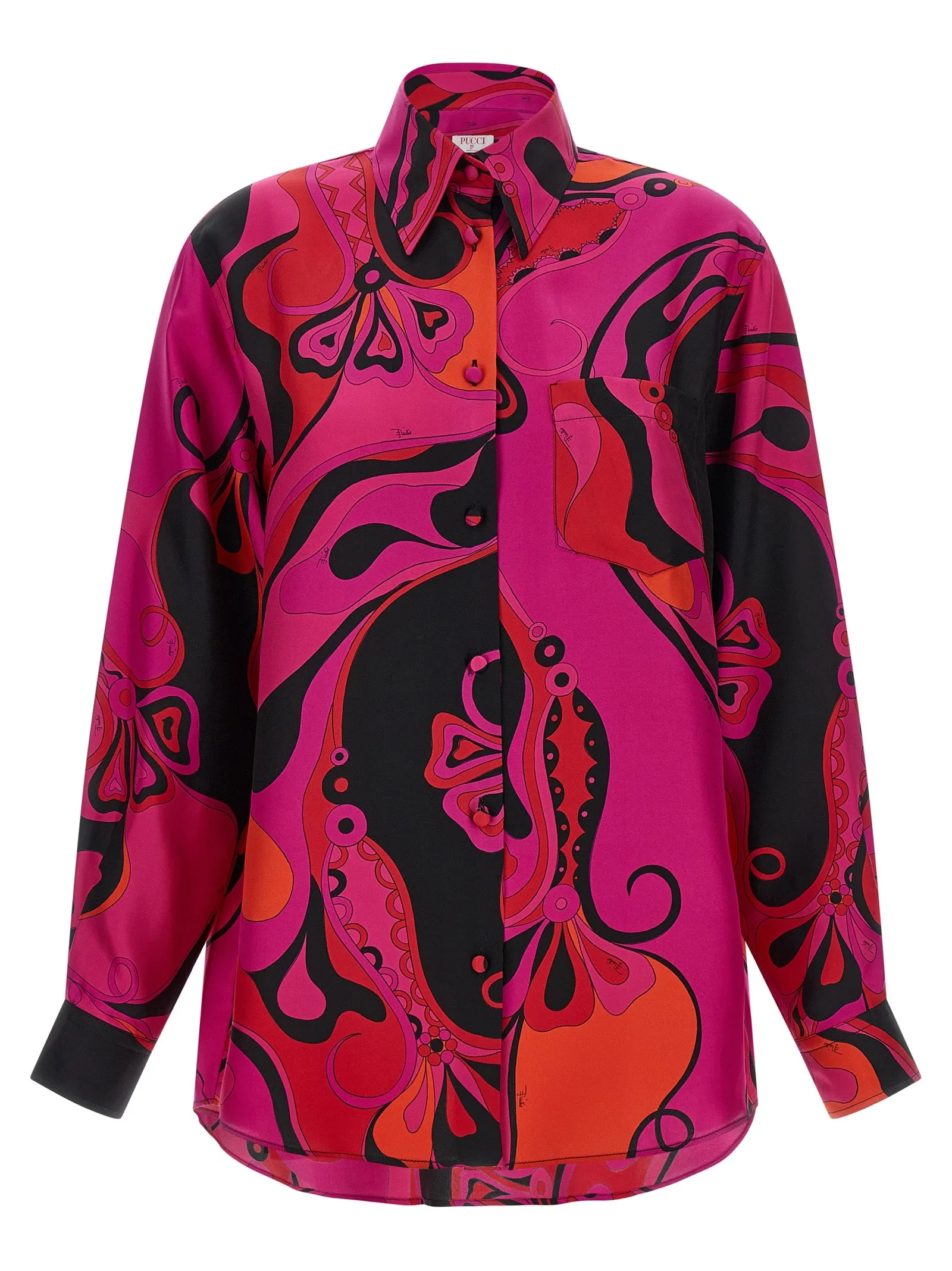 Patterned silk shirt sold by Lord & Taylor