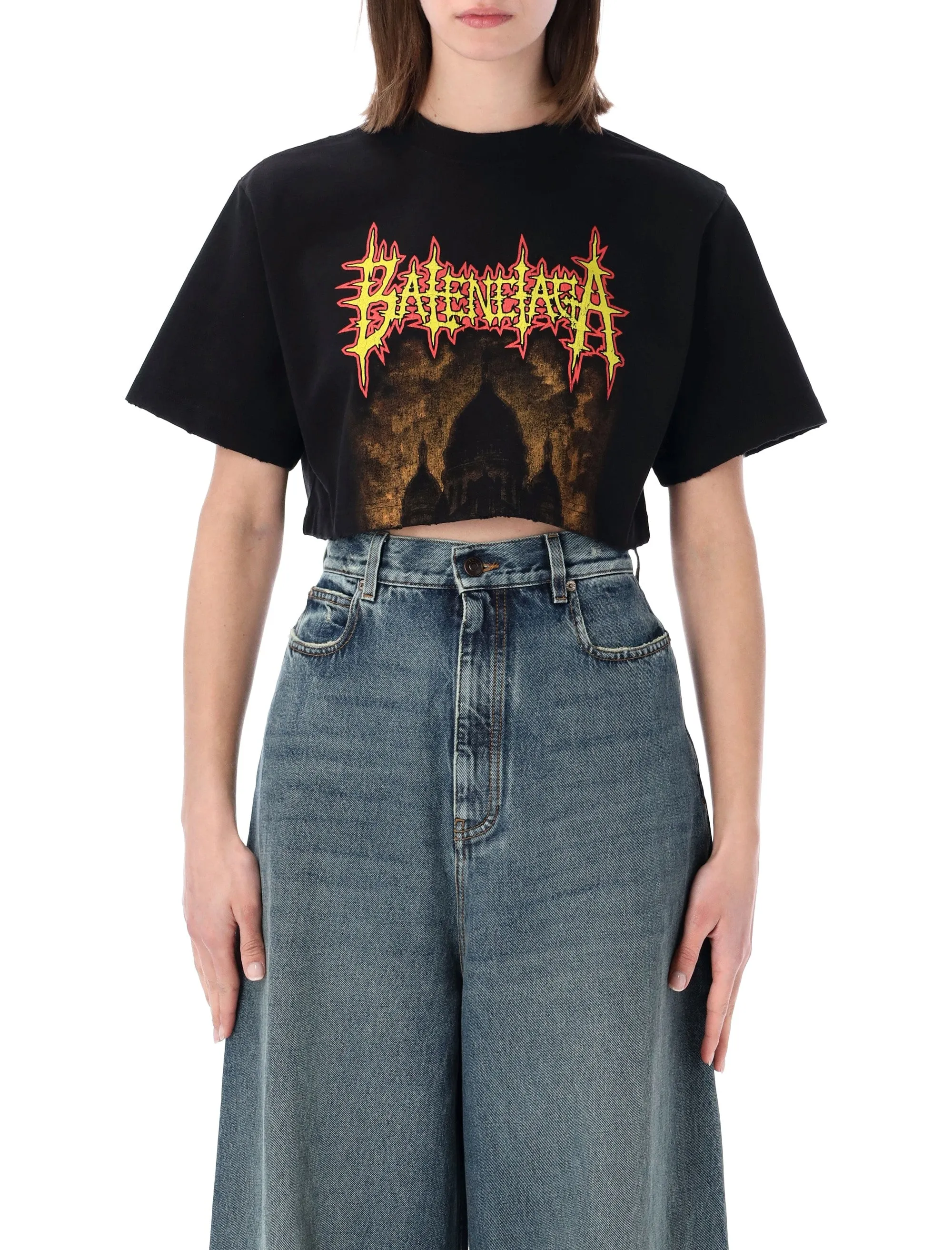 BALENCIAGA CROPPED SACRÉ CŒUR PRINT T-SHIRT sold by Lord & Taylor