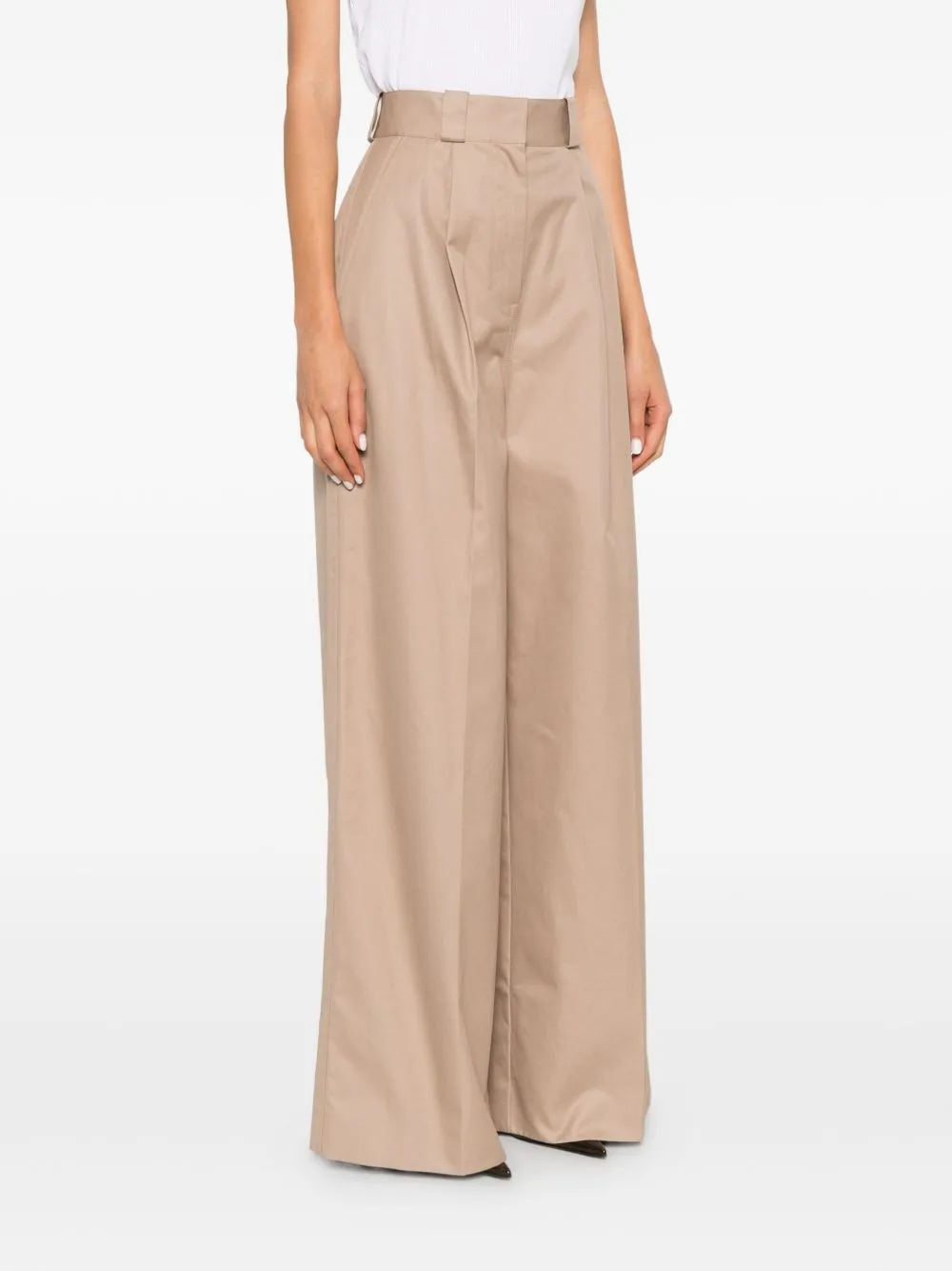 COTTON HIGH-WAISTED TROUSERS sold by Lord & Taylor product image thumbnail 5