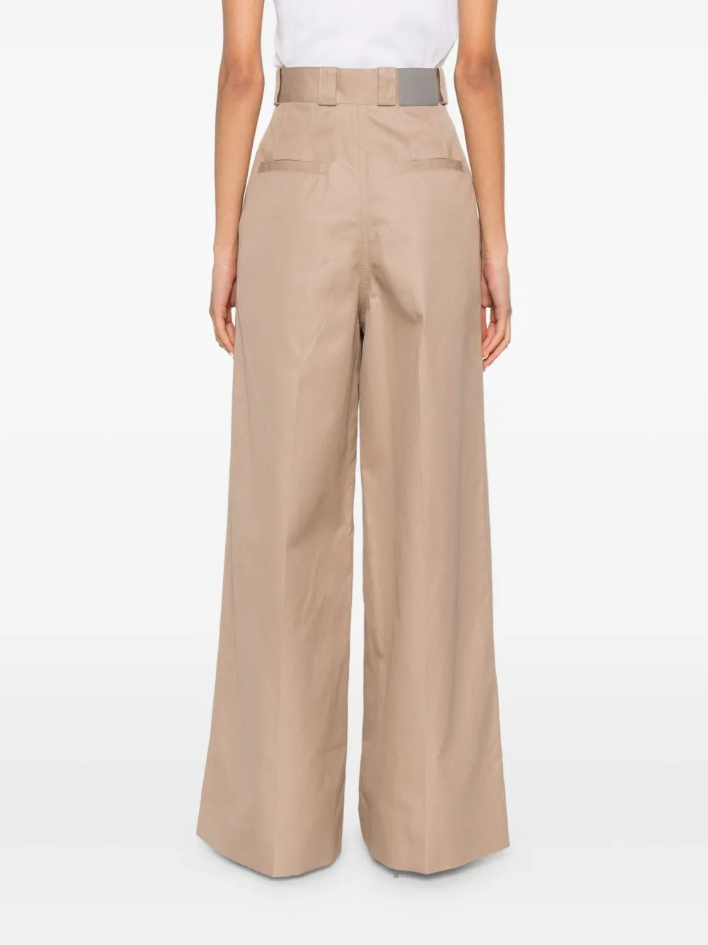 COTTON HIGH-WAISTED TROUSERS sold by Lord & Taylor product image thumbnail 3