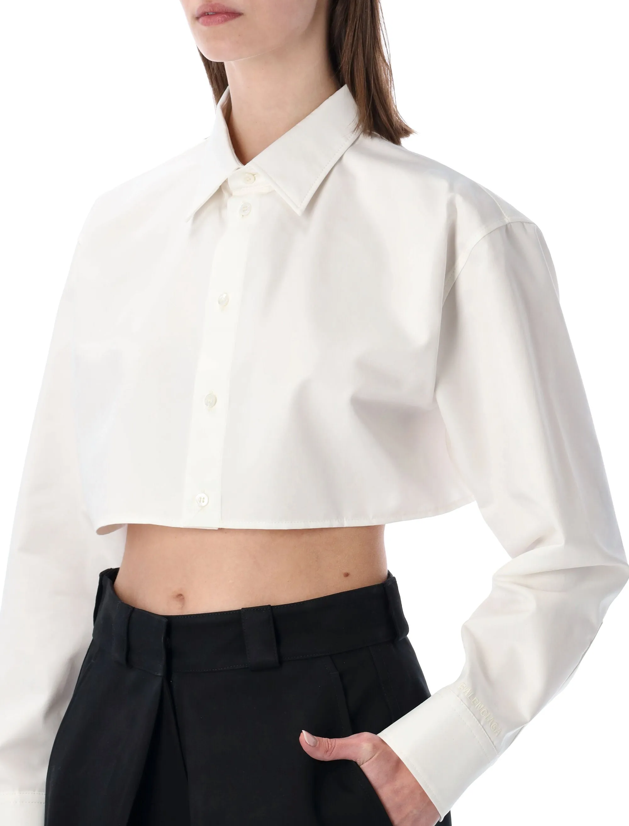 COTTON CROPPED SHIRT sold by Lord & Taylor product image thumbnail 3