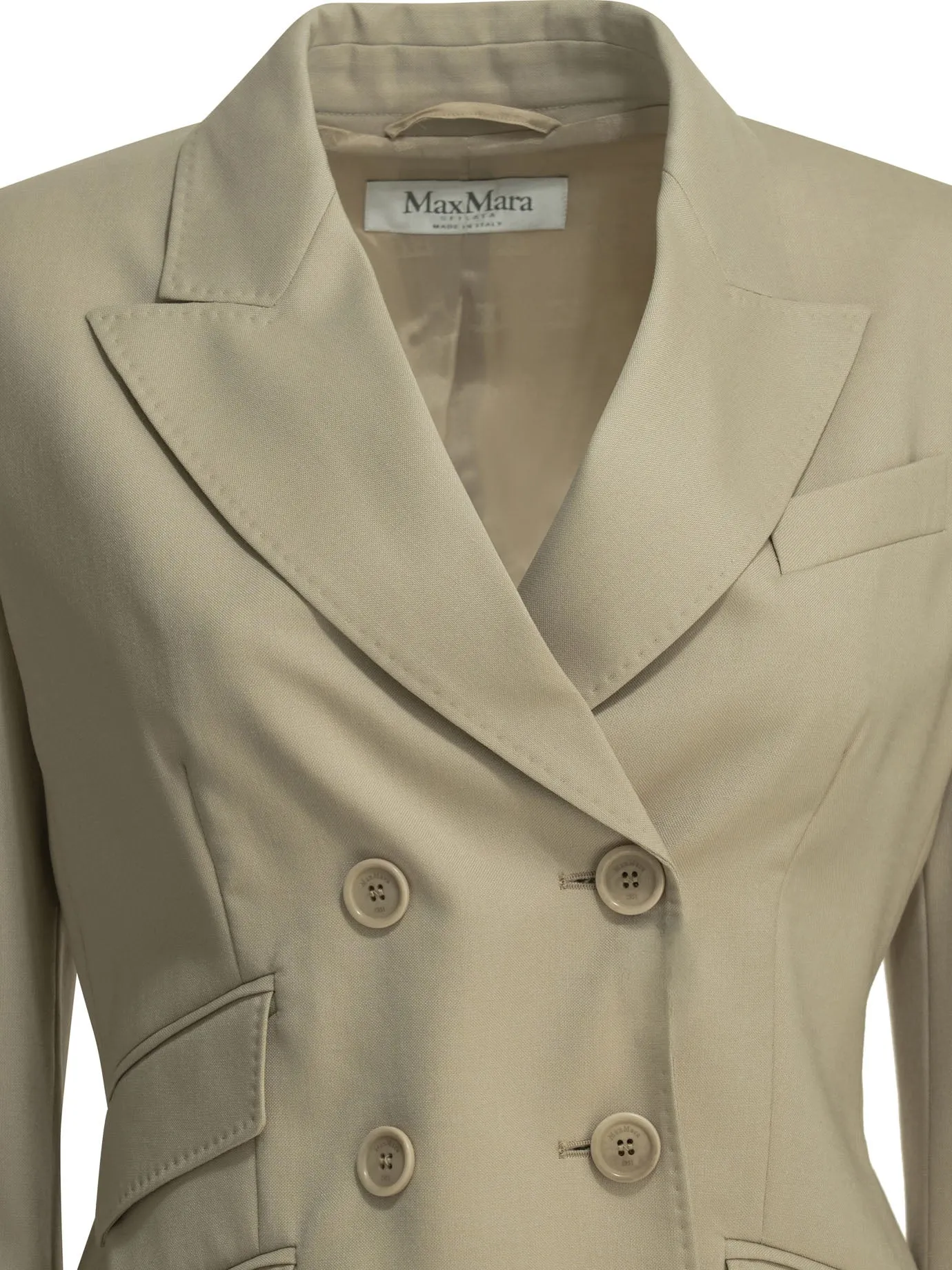 BEIGE VIRGIN WOOL MOHAIR SILK ACETATE POLYESTER DOUBLE-BREASTED WOOL BLAZER sold by Lord & Taylor product image thumbnail 3