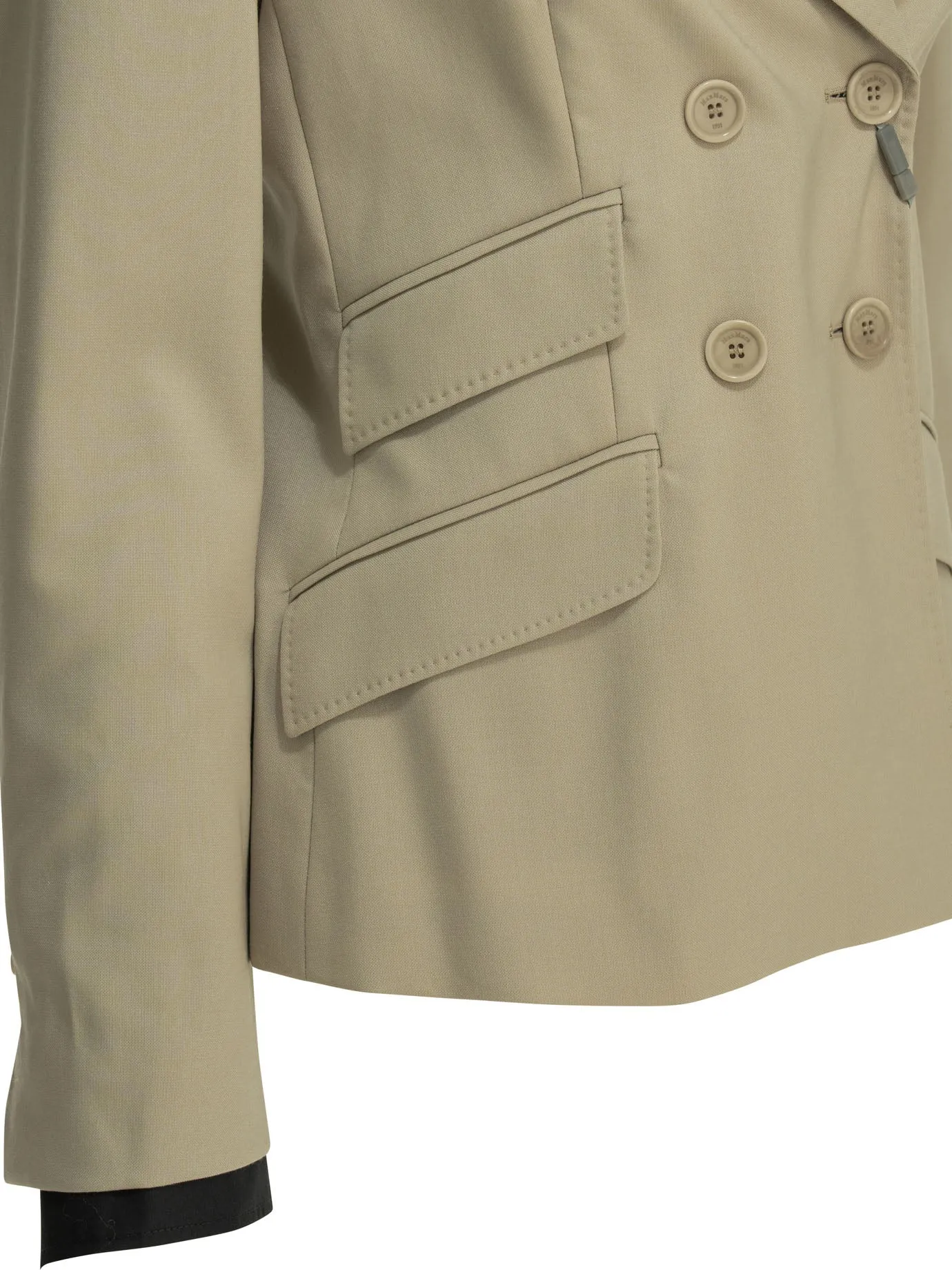 BEIGE VIRGIN WOOL MOHAIR SILK ACETATE POLYESTER DOUBLE-BREASTED WOOL BLAZER sold by Lord & Taylor product image thumbnail 4