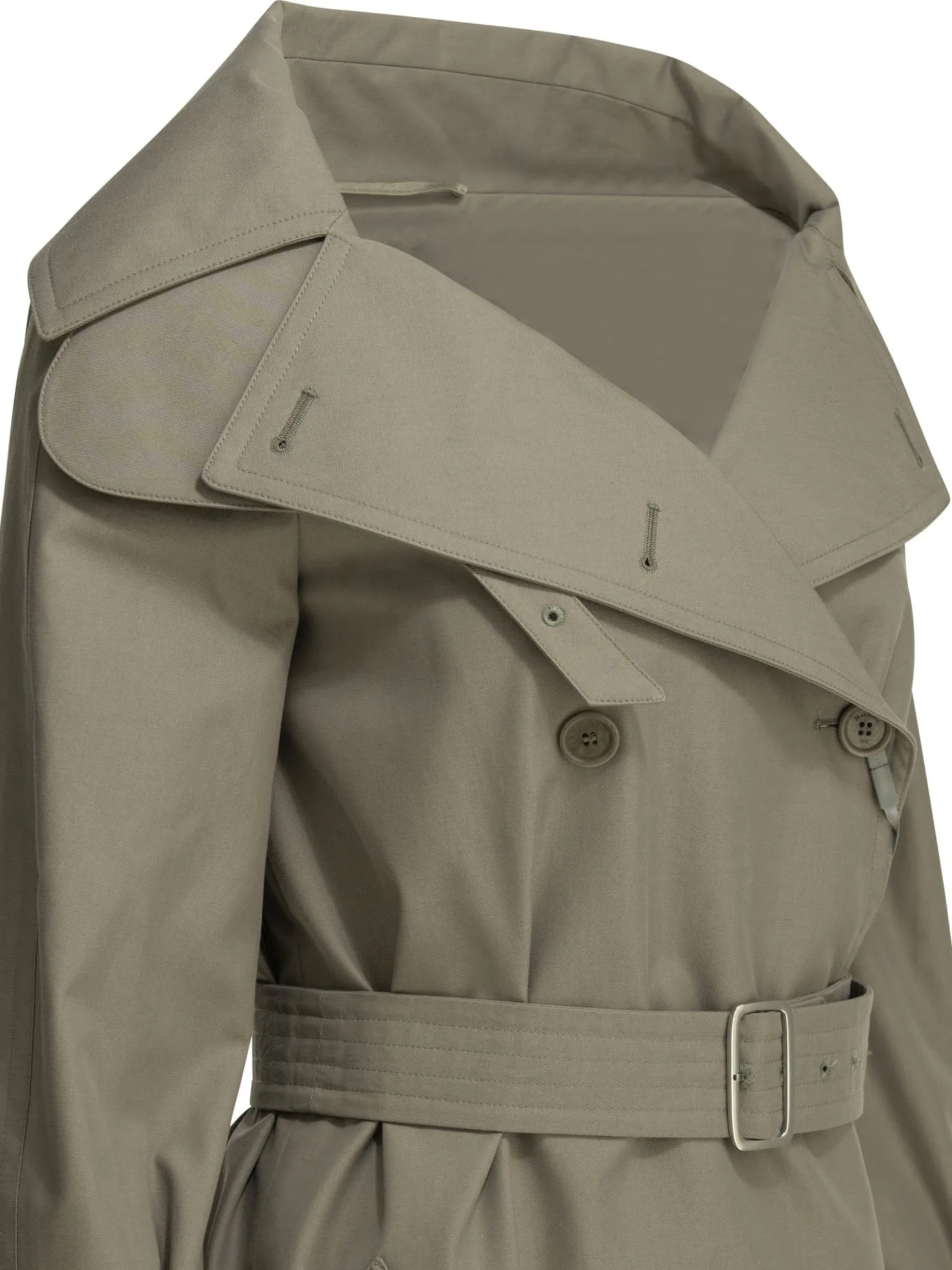 GREY COTTON ACETATE POLYESTER DRIP-PROOF TRENCH COAT sold by Lord & Taylor product image thumbnail 3