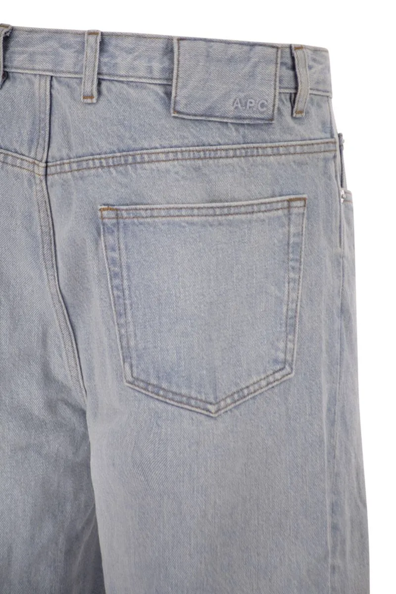 WASHED COTTON DENIM WIDE-LEG JEANS sold by Lord & Taylor product image thumbnail 4