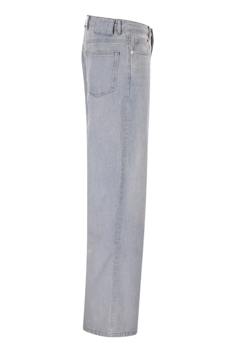 WASHED COTTON DENIM WIDE-LEG JEANS sold by Lord & Taylor product image thumbnail 3