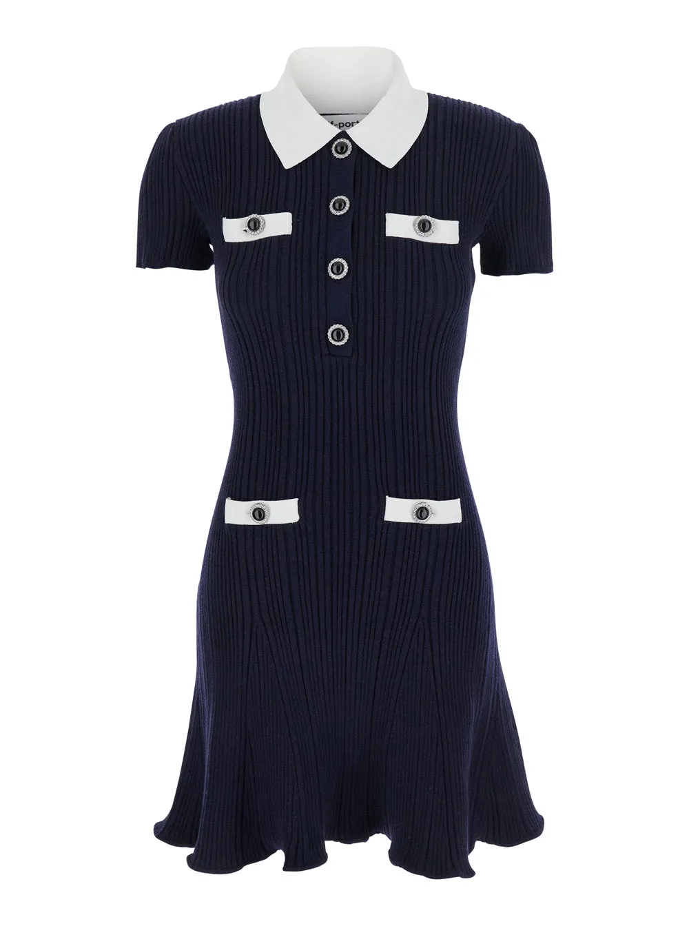Blue Mini Dress with Contrasting Collar sold by Lord & Taylor