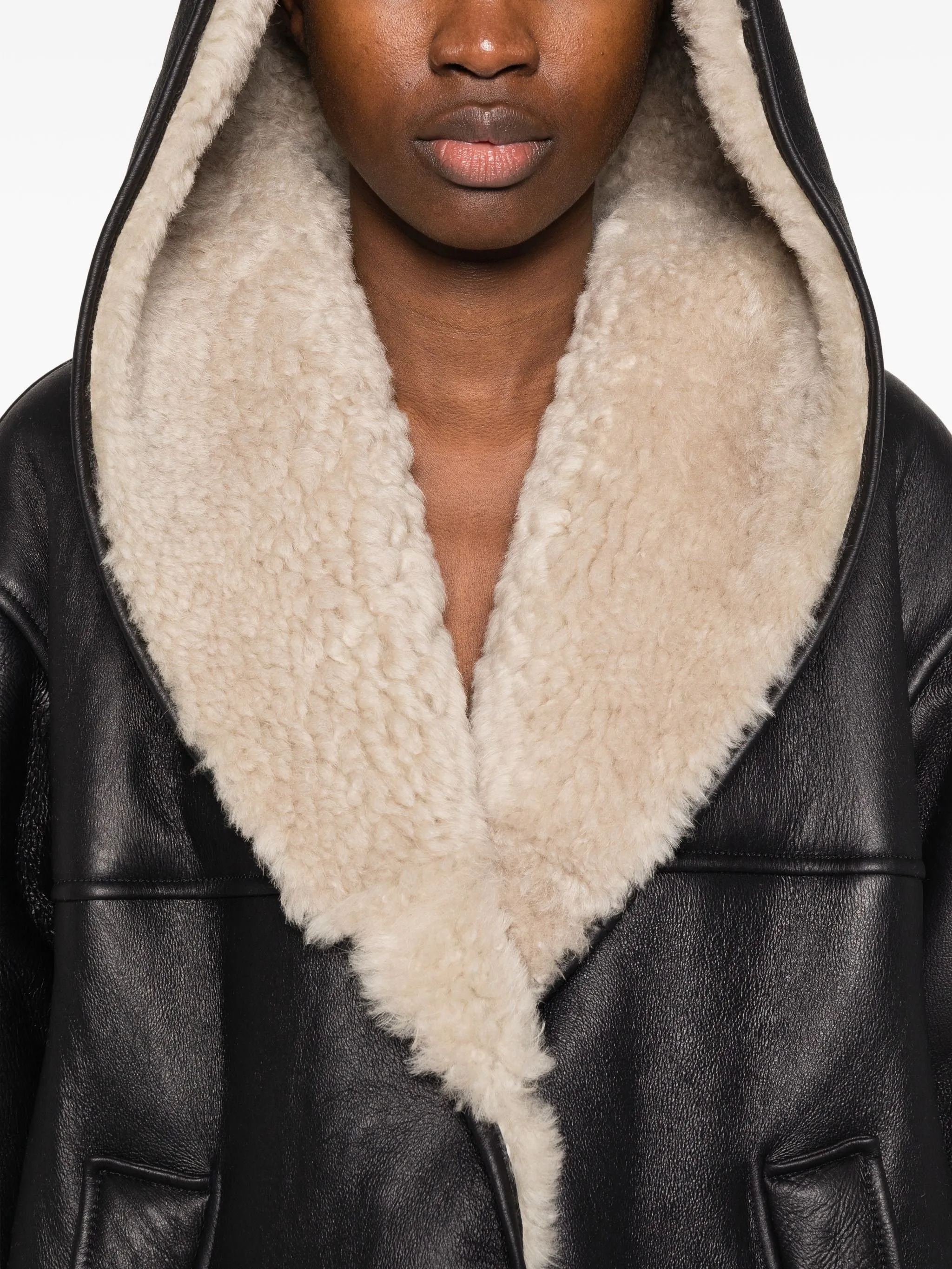 HOODED SHEARLING COAT sold by Lord & Taylor product image thumbnail 4