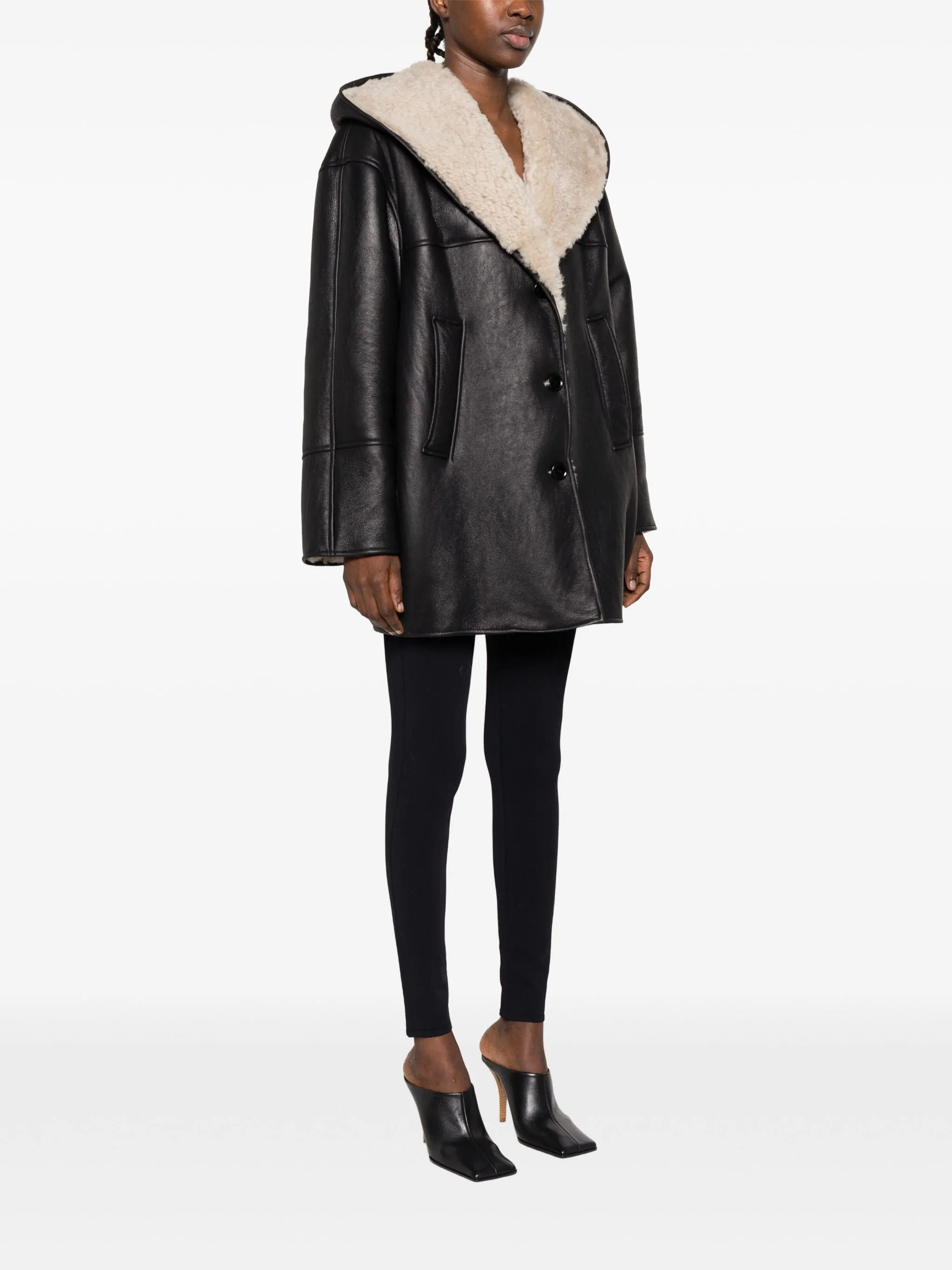 HOODED SHEARLING COAT sold by Lord & Taylor product image thumbnail 5