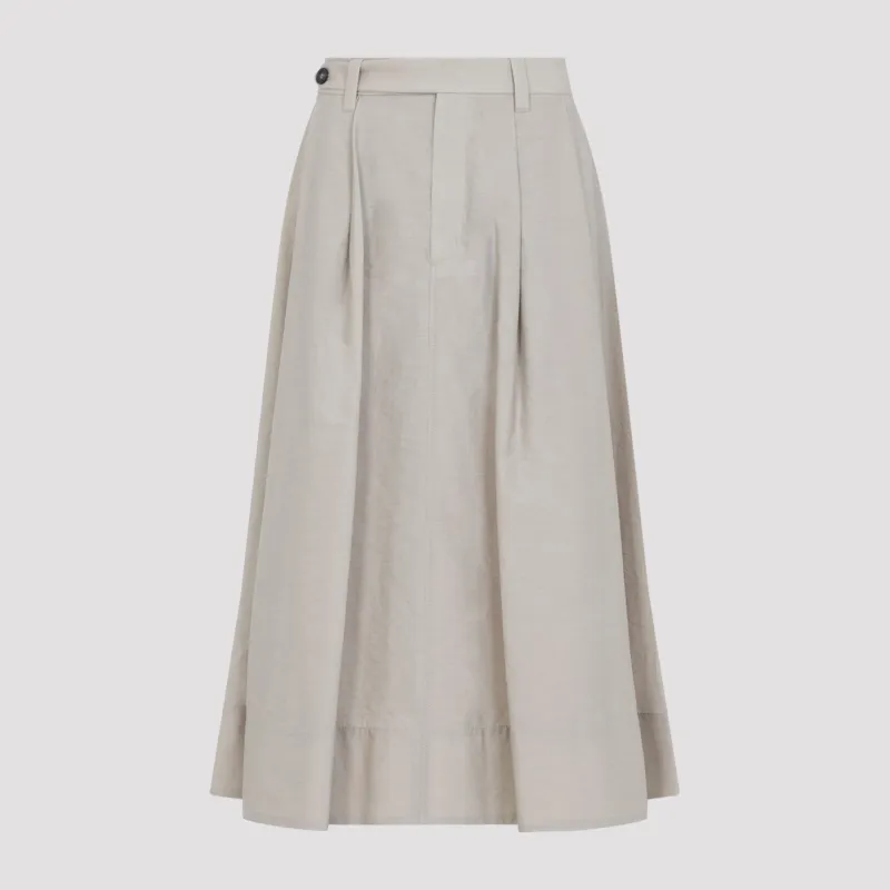 Brunello Cucinelli Cotton Midi Skirt made by Brunello Cucinelli