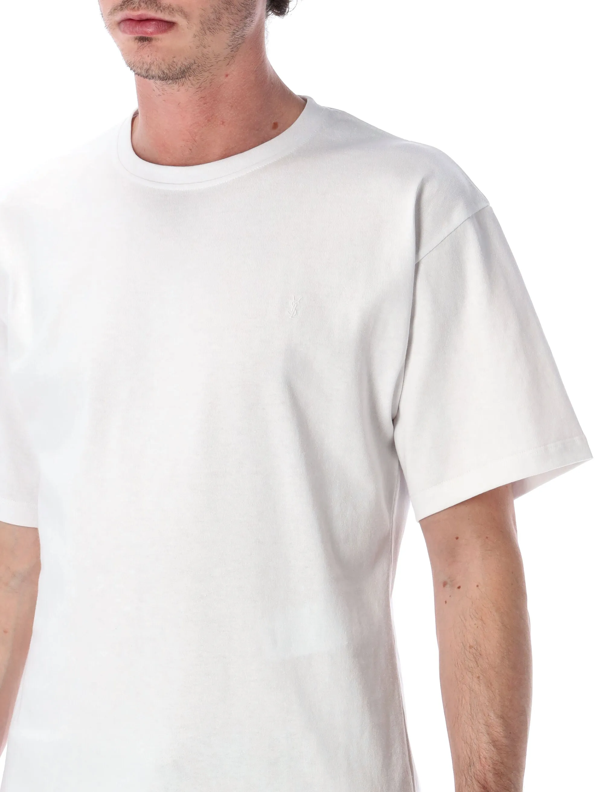 WHITE OVERSIZED COTTON TSHIRT WITH CASSANDRE LOGO sold by Lord & Taylor product image thumbnail 3
