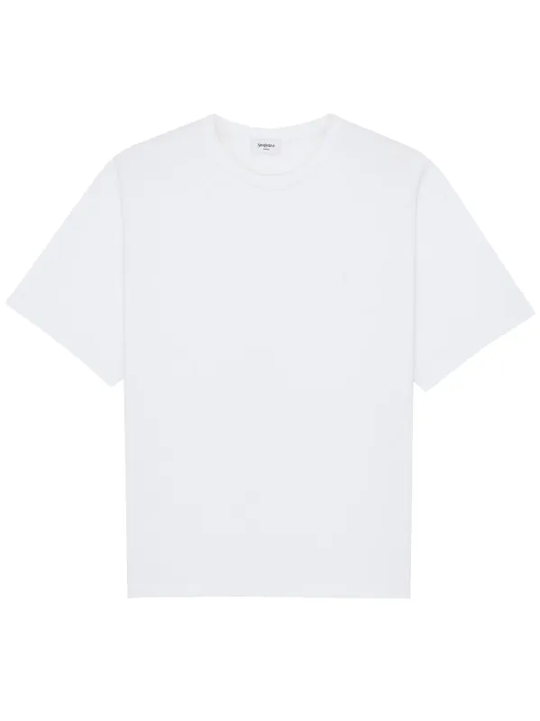 WHITE OVERSIZED COTTON TSHIRT WITH CASSANDRE LOGO made by Yves Saint Laurent